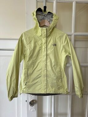 The North Face Women's Pale Yellow Hooded Rain Jacket